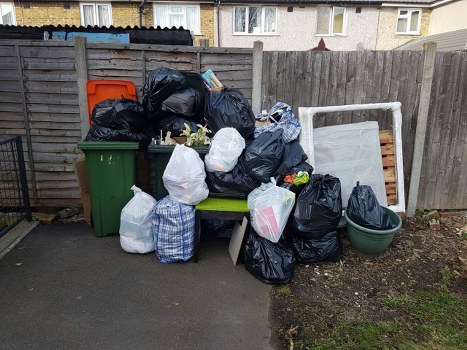 Trash removal truck in Telopea neighborhood