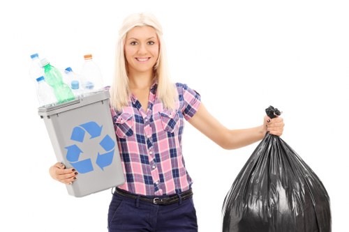 Eco-friendly trash removal vehicles in action