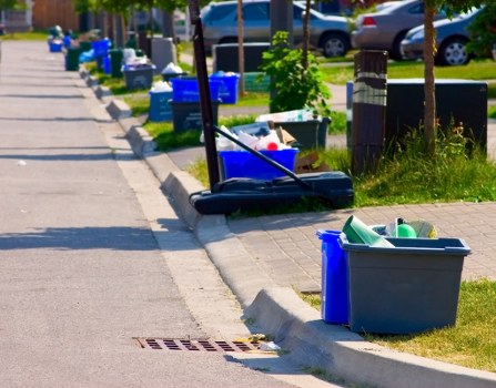 Northbridge residents sorting waste for recycling